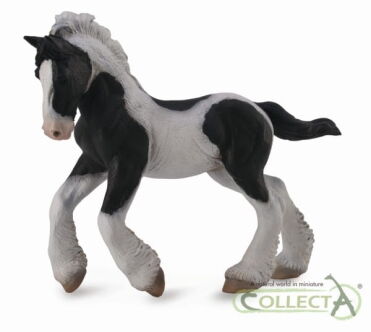 COLLECTA 88770 KOŃ TINKER ŹREBIĘ MAŚCI SROKATEJ M / GYPSY FOAL BLACK WHITE PIEBALD