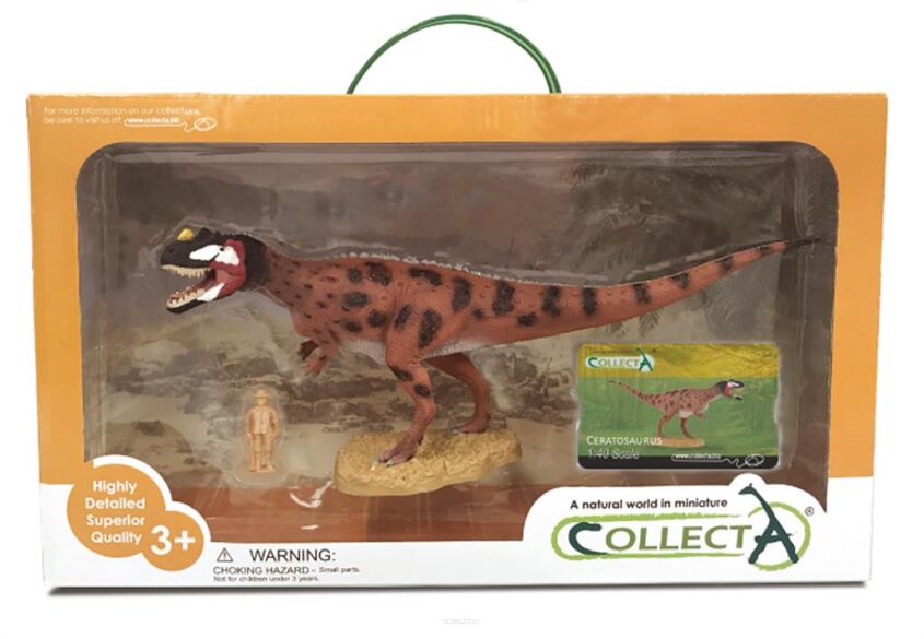 COLLECTA 84045 CERATOZAUR Z RUSZAJĄCĄ SIĘ SZCZĘKĄ W OPAKOWANIU (DELUXE)