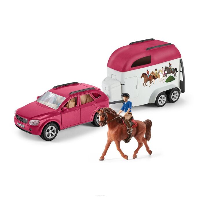 Schleich PRZYGODA Z SAMOCHODEM I PRZYCZEPĄ DLA KONIA ZESTAW STARTOWY Horse Club (Schleich 72223)