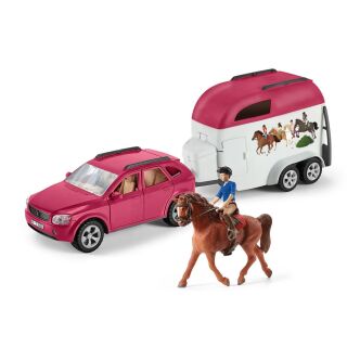 Schleich PRZYGODA Z SAMOCHODEM I PRZYCZEPĄ DLA KONIA ZESTAW STARTOWY Horse Club (Schleich 72223)