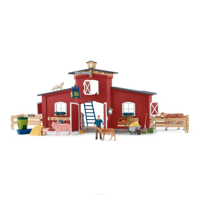 Schleich DUŻA STODOŁA ZE ZWIERZĘTAMI I AKCESORIAMI Farm World (Schleich 42606)