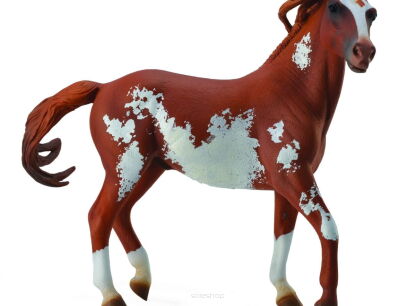 COLLECTA 88713 OGIER MUSTANG KASZTANOWATY OVERO DE LUXE 1:12 /  MUSTANG STALLION CHESTNUT OVERO