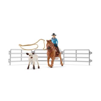 Schleich KOWBOJKI I ŁAPANIE NA LASSO Farm World (Schleich 42577)