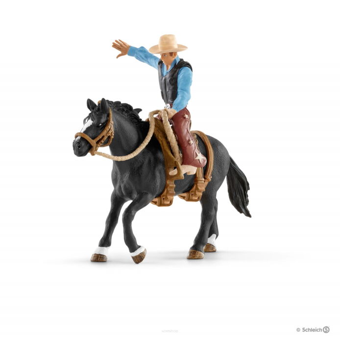 Schleich KOWBOJ SIODŁAJĄCY DZIKIEGO KONIA (Schleich 41416)