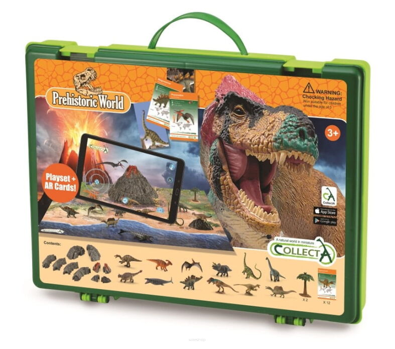 COLLECTA A1184 BOX  MINI DINOZAURY WIRTUALNA RZECZYWISTOŚĆ /  AR MINI DINOSAURS PLAYSET
