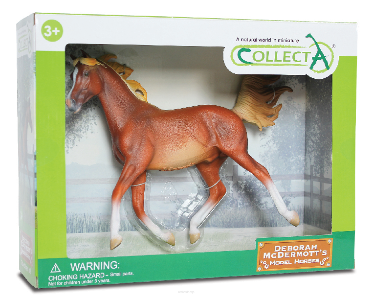 COLLECTA 88538 KOŃ ARABSKI KASZTANOWATY W OPAKOWANIU PREZENTOWYM DELUXE SKALA 1:12 / ARABIAN STALLION CHESTNUT WITH BOX – DELUXE 1:12 SCALE
