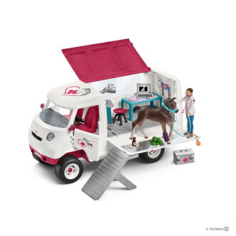 Schleich MOBILNA LECZNICA DLA ZWIERZĄT ZE ŹREBIĘCIEM RASY HANOWERSKIEJ (Schleich 42370)