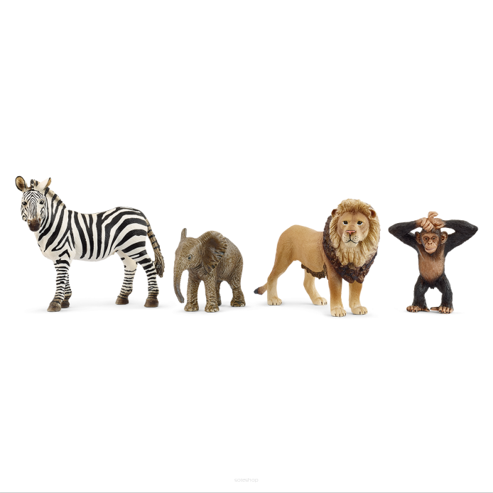 Schleich ZESTAW STARTOWY WILD LIFE AFRYKA - ZESTAW 4 DZIKICH ZWIERĄT Wild Life (Schleich 42721)